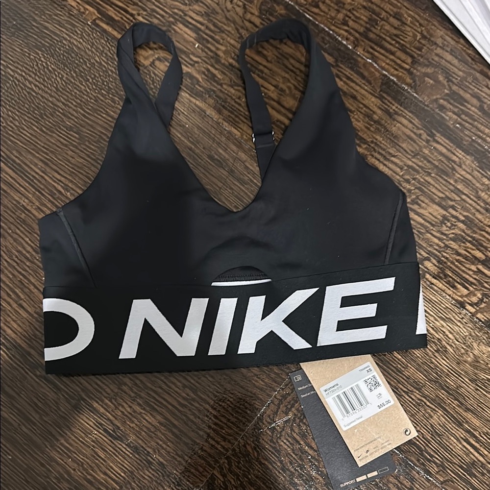 Nike Women's Black Sports Bra with Bold Logo